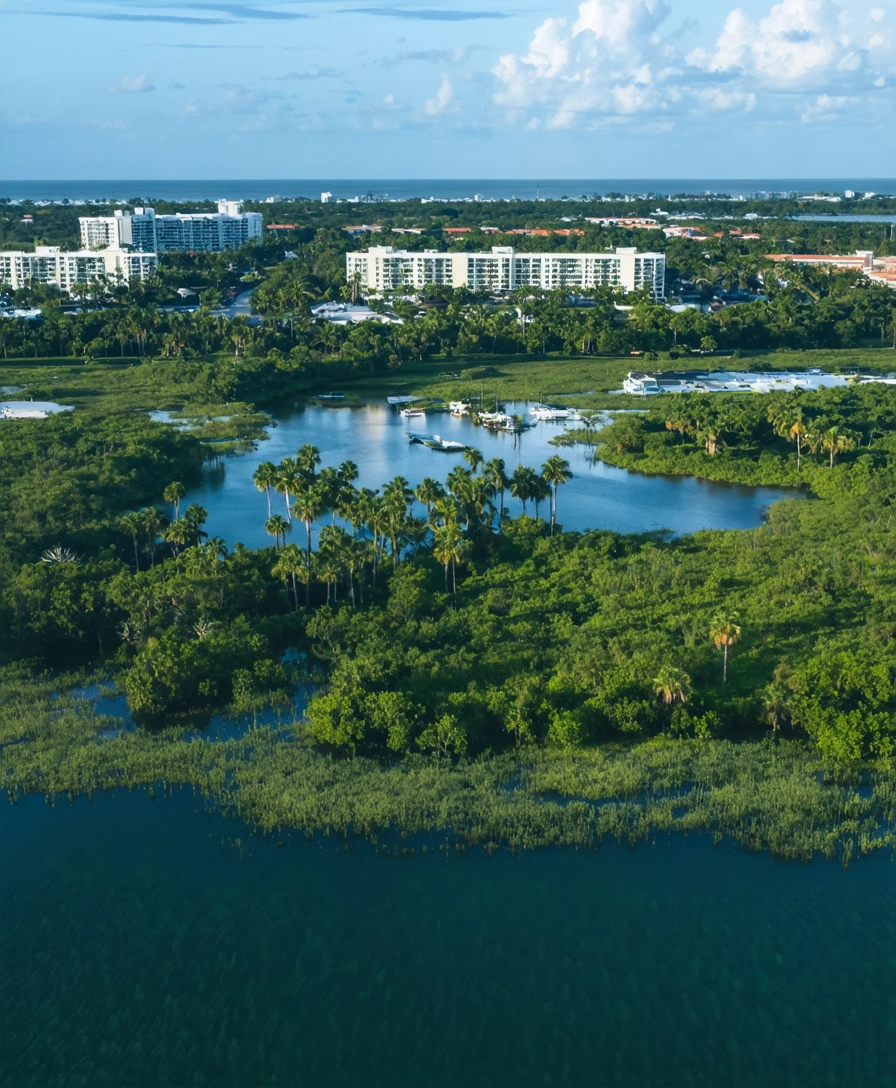Overhead view of Bonita Springs in Florida