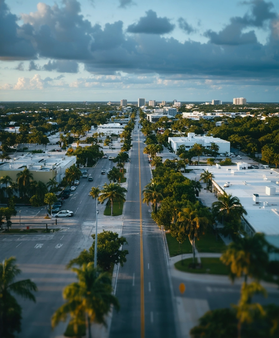 Aerial view of downtown Ft Myers, Florida