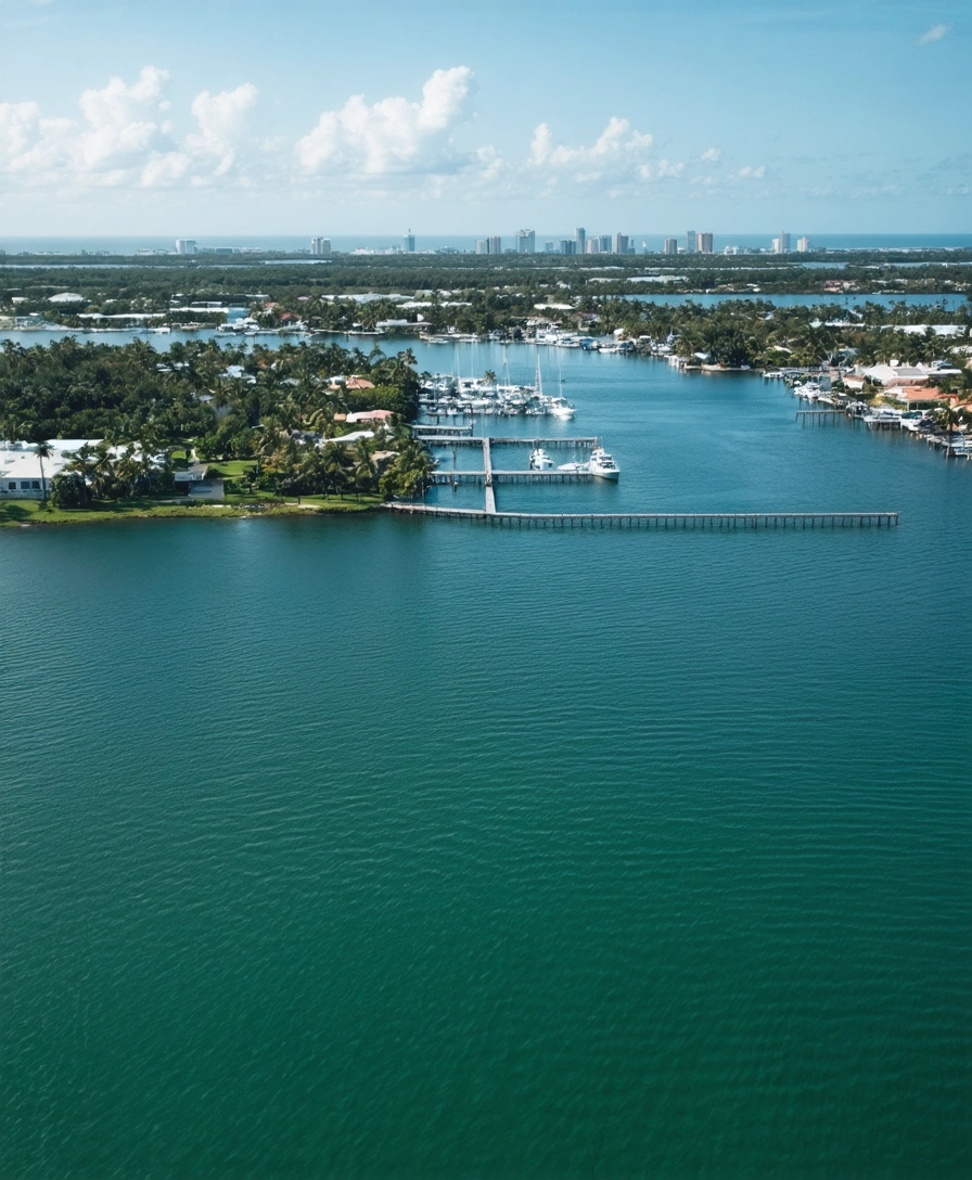 Overhead view of Port Charlotte Harbor in Florida