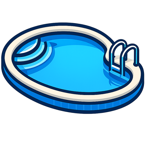 Luxury pool with blue LED underwater lighting and upscale patio landscaping